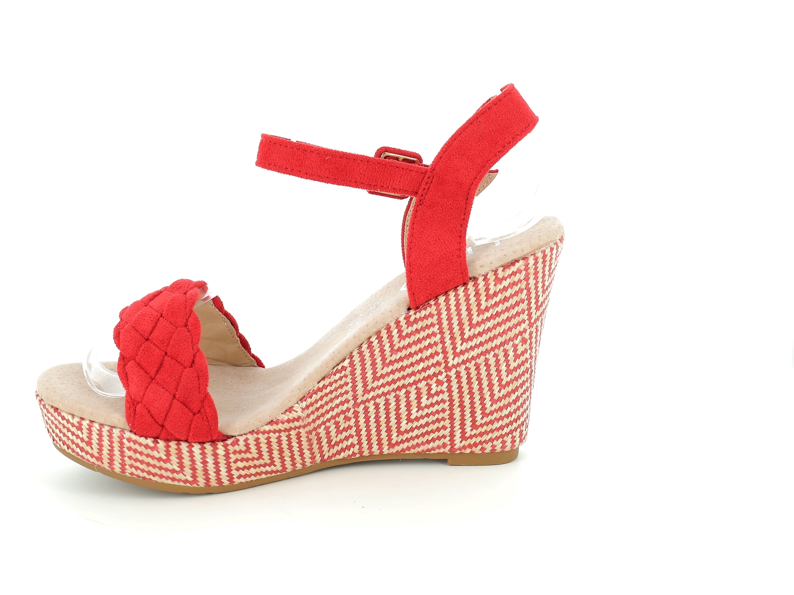 Les petites bombes-FAUSTA Matières combinées Velours Rouge