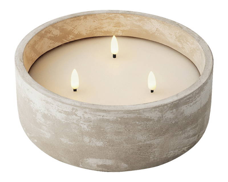 Lumineo LED-Kerze Wachs Beton