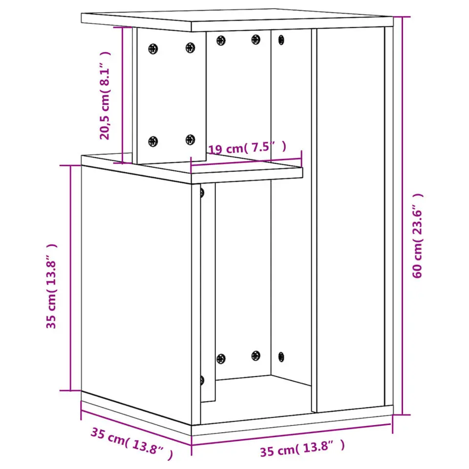 vidaXL Bijzettafel - Modern - Wit - Bewerkt hout - 35x35x60 cm