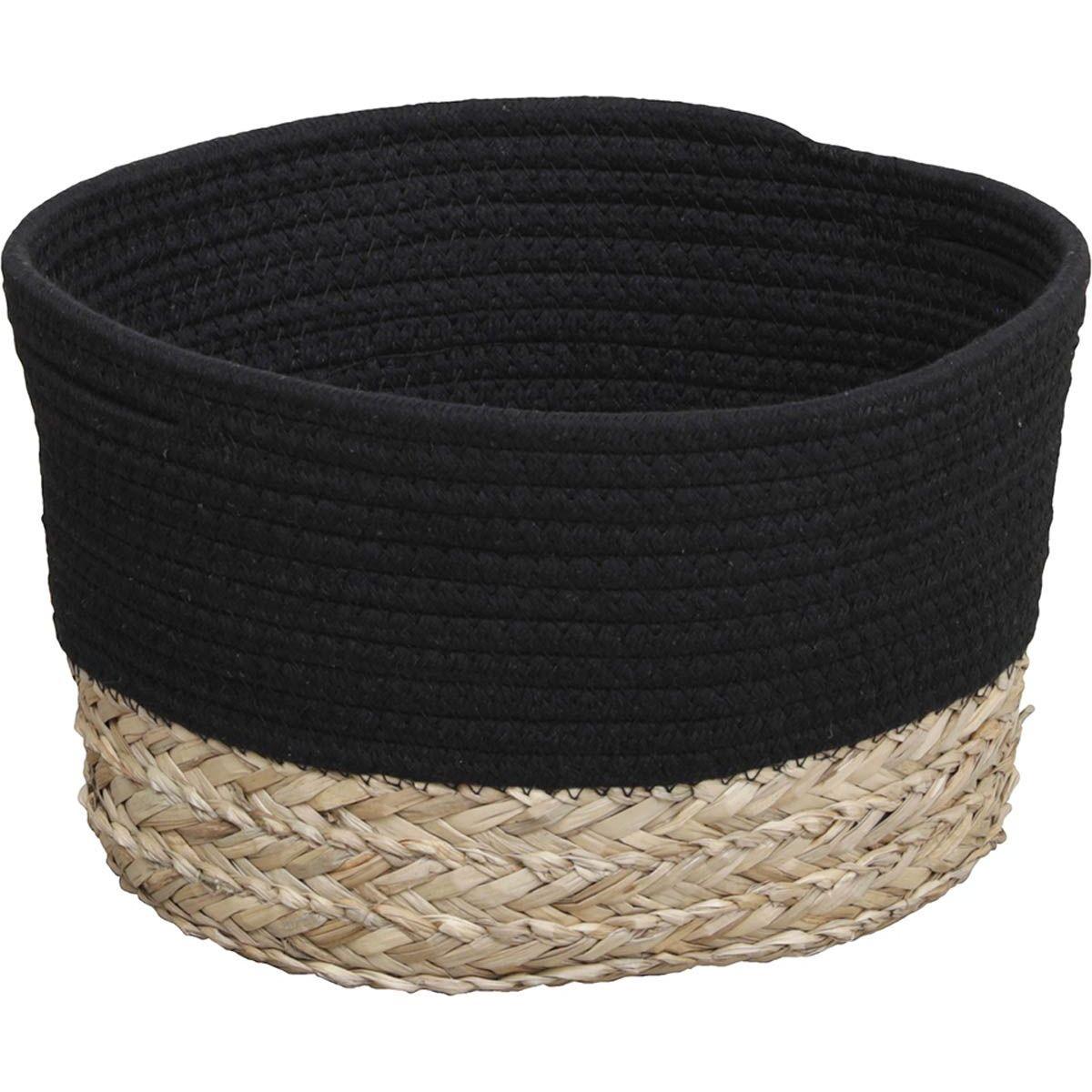 CORBEILLE OVALE MOYEN MODELE 30X22CM NOIR NATUREL
