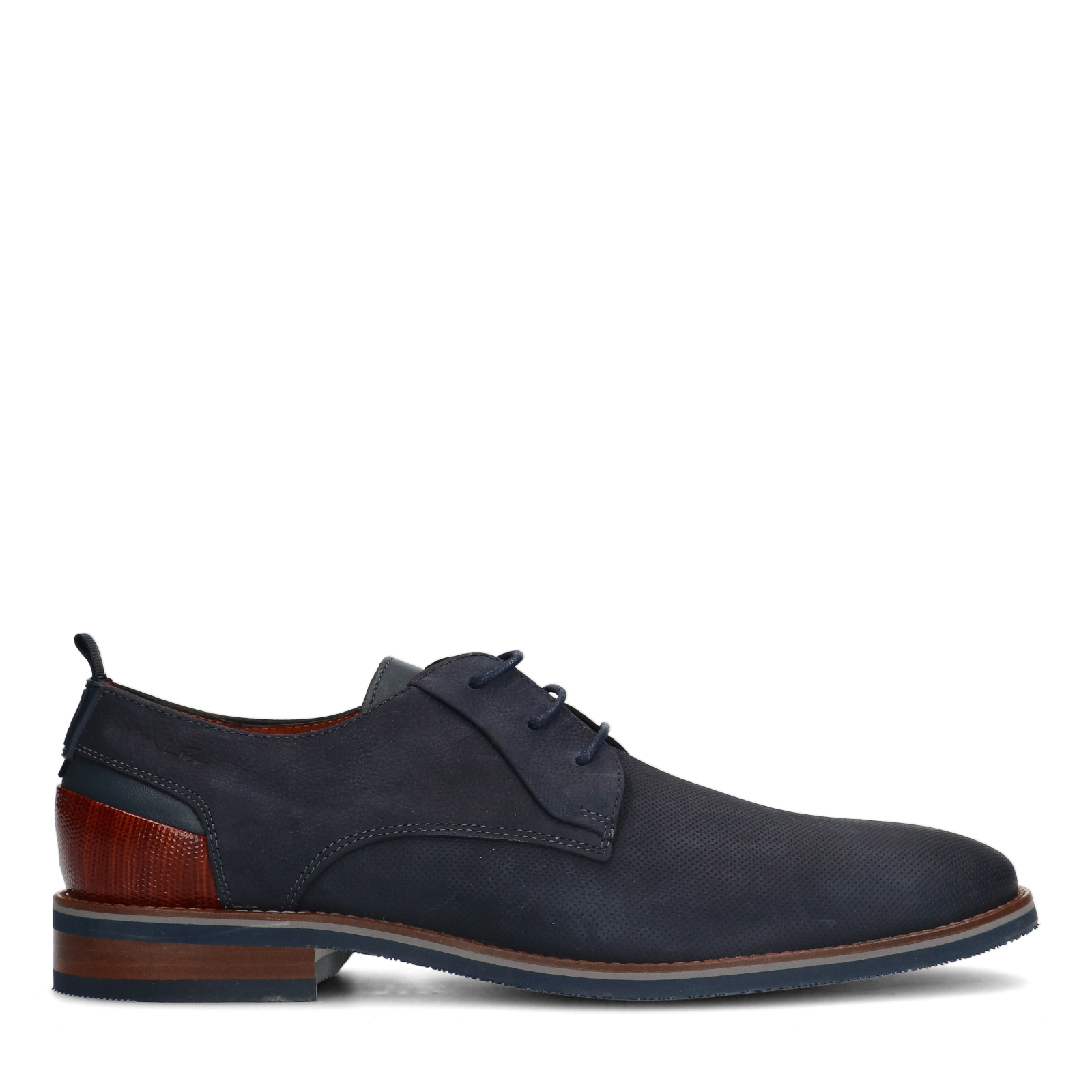 Blauwe nubuck veterschoenen
