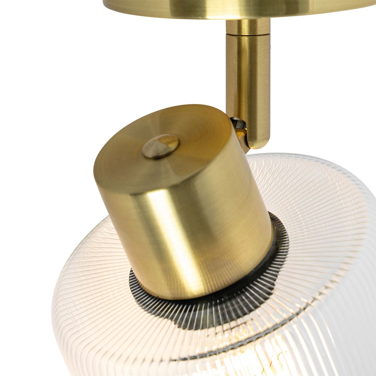 Art Deco plafondspot goud met glas verstelbaar - Laura