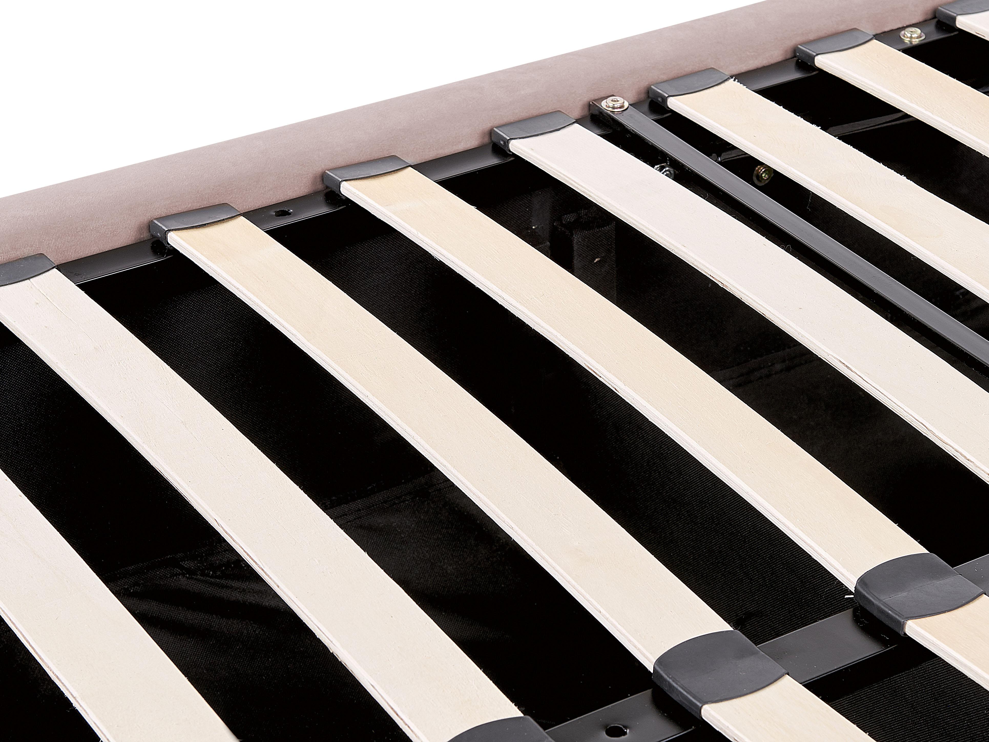 Bed met opbergruimte Fluweel LUBBON 180 x 200 cm Pastelroze Roze
