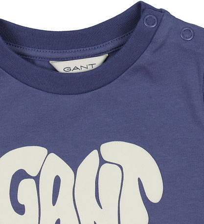GANT T-shirt - Heart Graphic - Washed Blue