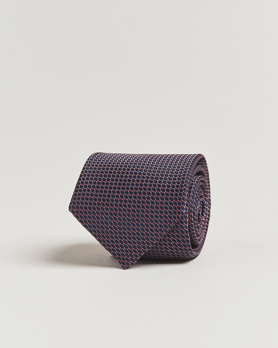 Canali 5-Fold Silk Tie Pink
