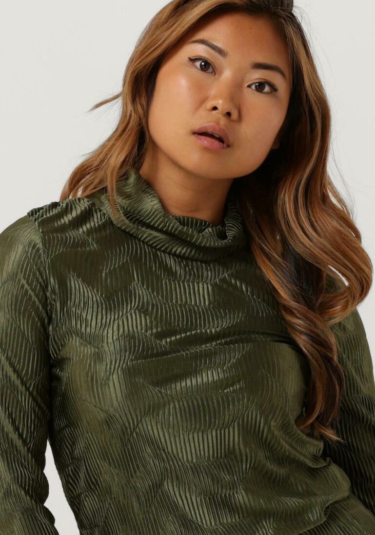 ANOTHER LABEL groene another label  charlot top l/s