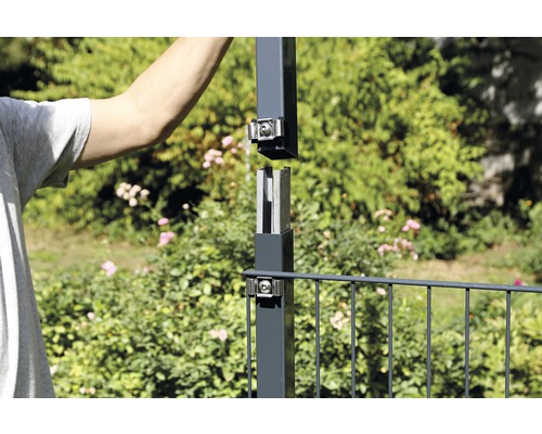 Verlengset voor hekwerk 600 mm voor palen van 60x60 mm, thermisch verzinkt