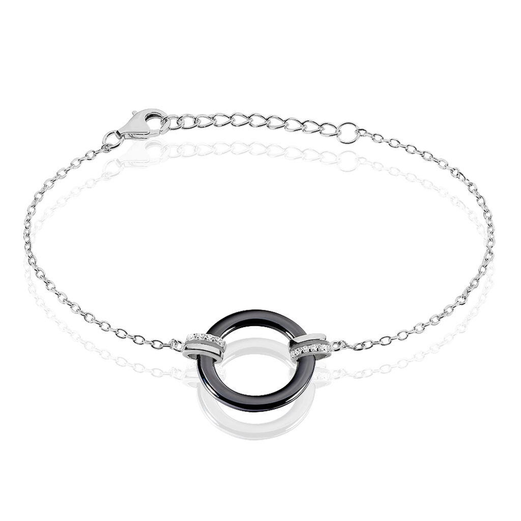 Bracelet Bertillianne Argent Blanc Céramique Et Oxyde De Zirconium