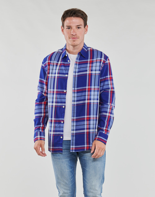 Tommy Jeans - TJM CLSC ESSENTIAL CHECK SHIRT - Marine / Blanc / Rouge