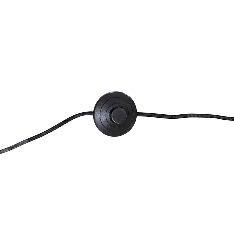 Moderne vloerlamp zwart met velours grijze kap - Rich