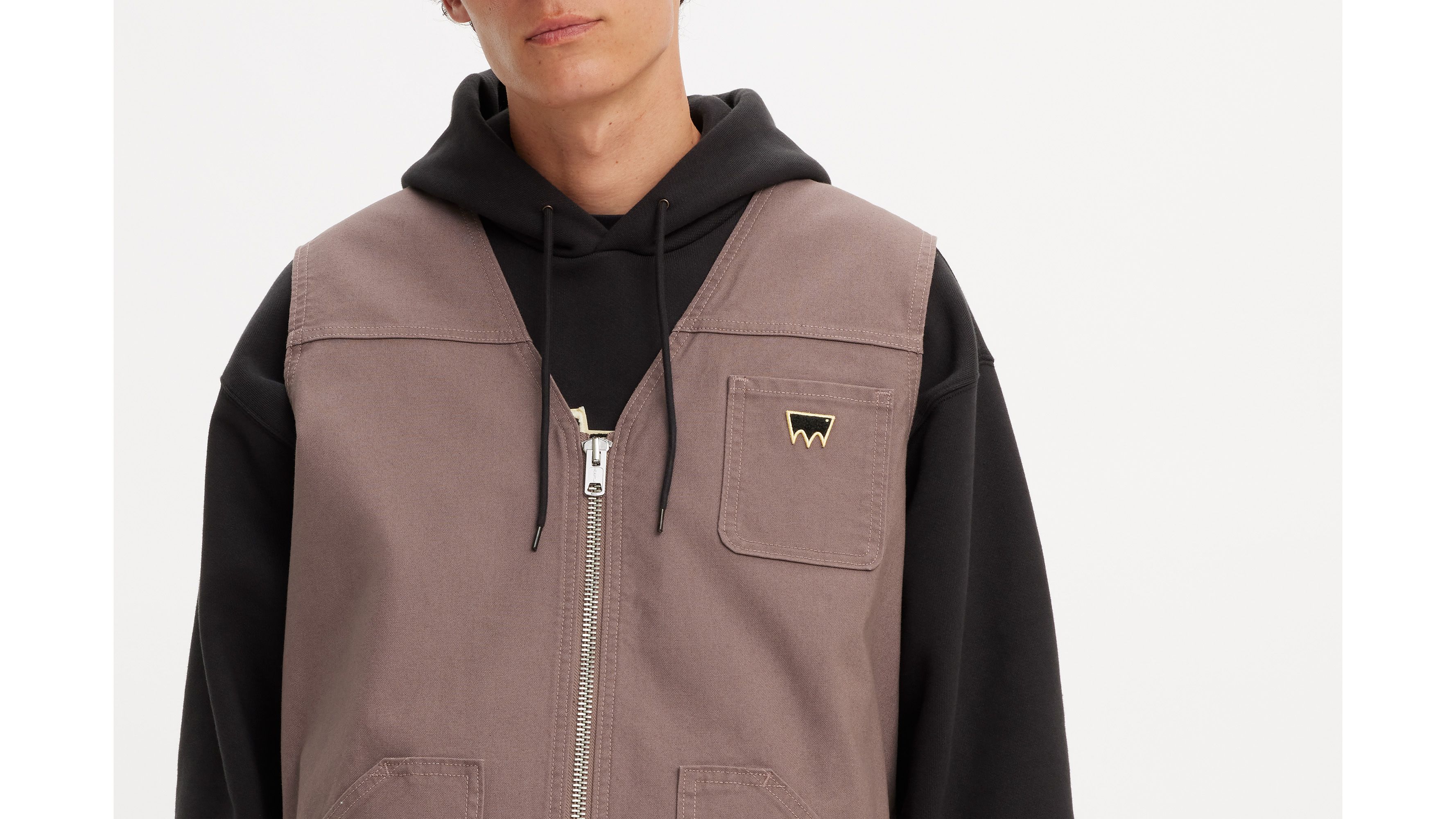 Levi's® Skateboarding veste sans manche en toile - Peppercorn - Blanc