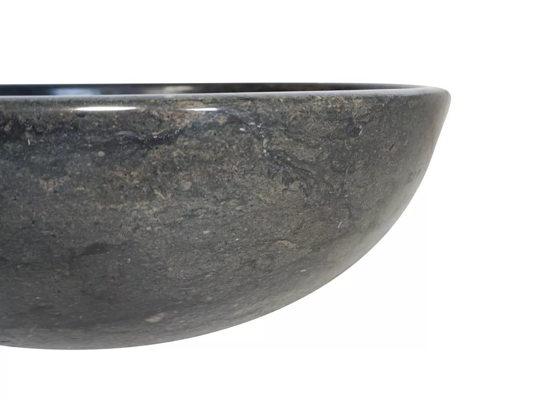 Vasque à poser en marbre - Coloris noir - D40 cm - LAVINO