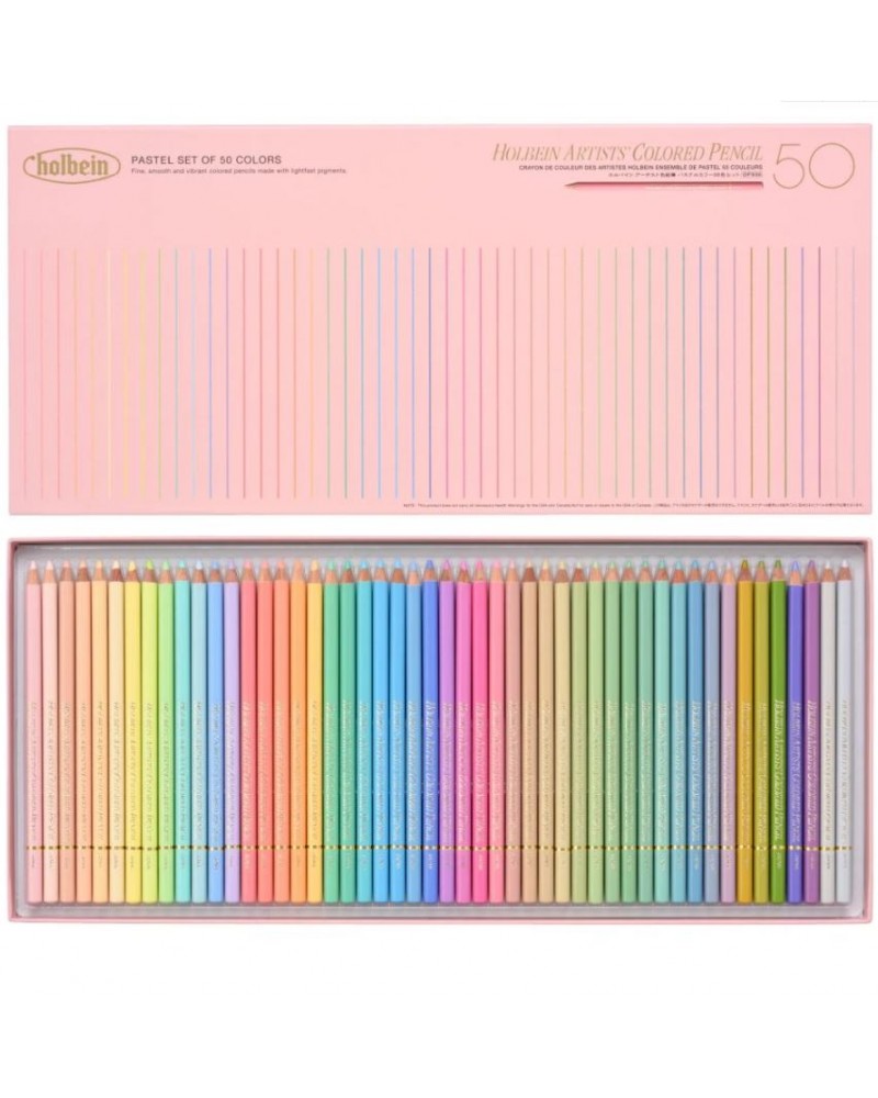 Pastel set 50 crayons de couleurs Holbein