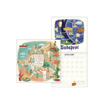 Legami - Calendrier mensuel 2024 - 30 x 29 cm - villes du monde