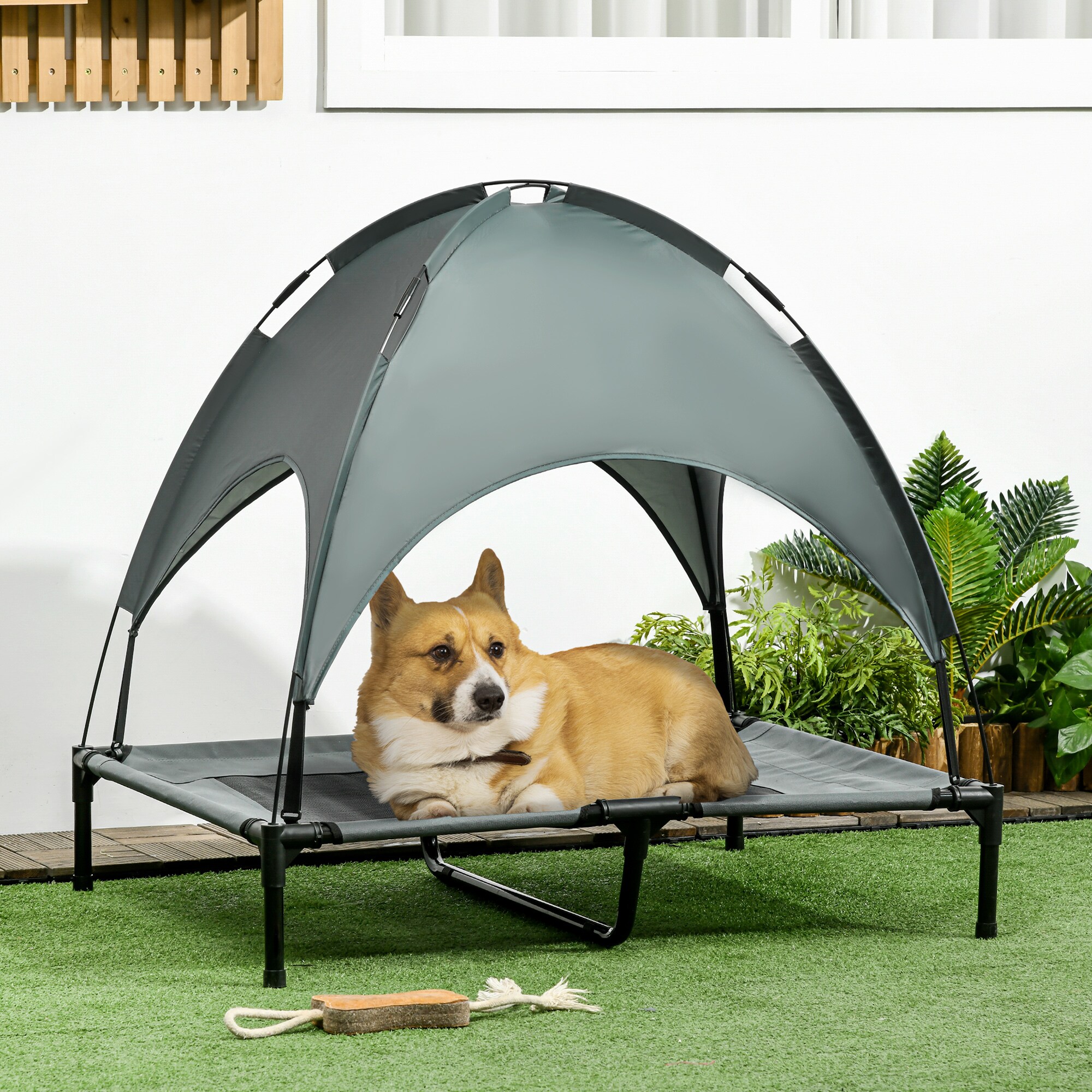 PawHut Haustierbett mit Baldachin 92 x 76 x 90 cm (LxBxH)