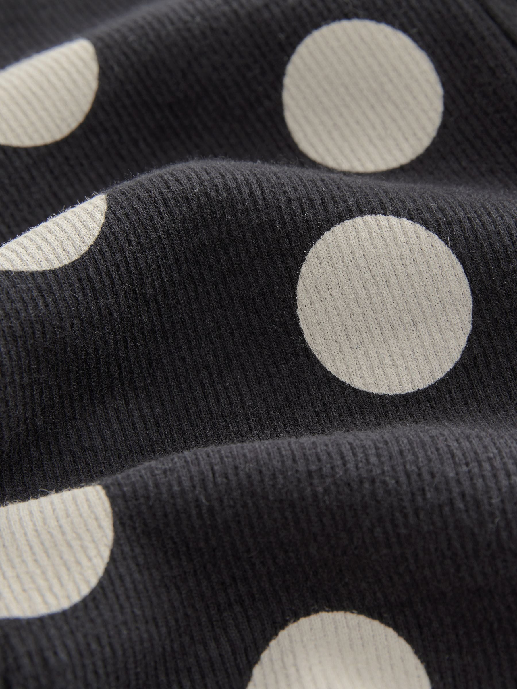 Zwart-wit gestippeld - Geribbelde flare legging (3 mnd-7 jr)