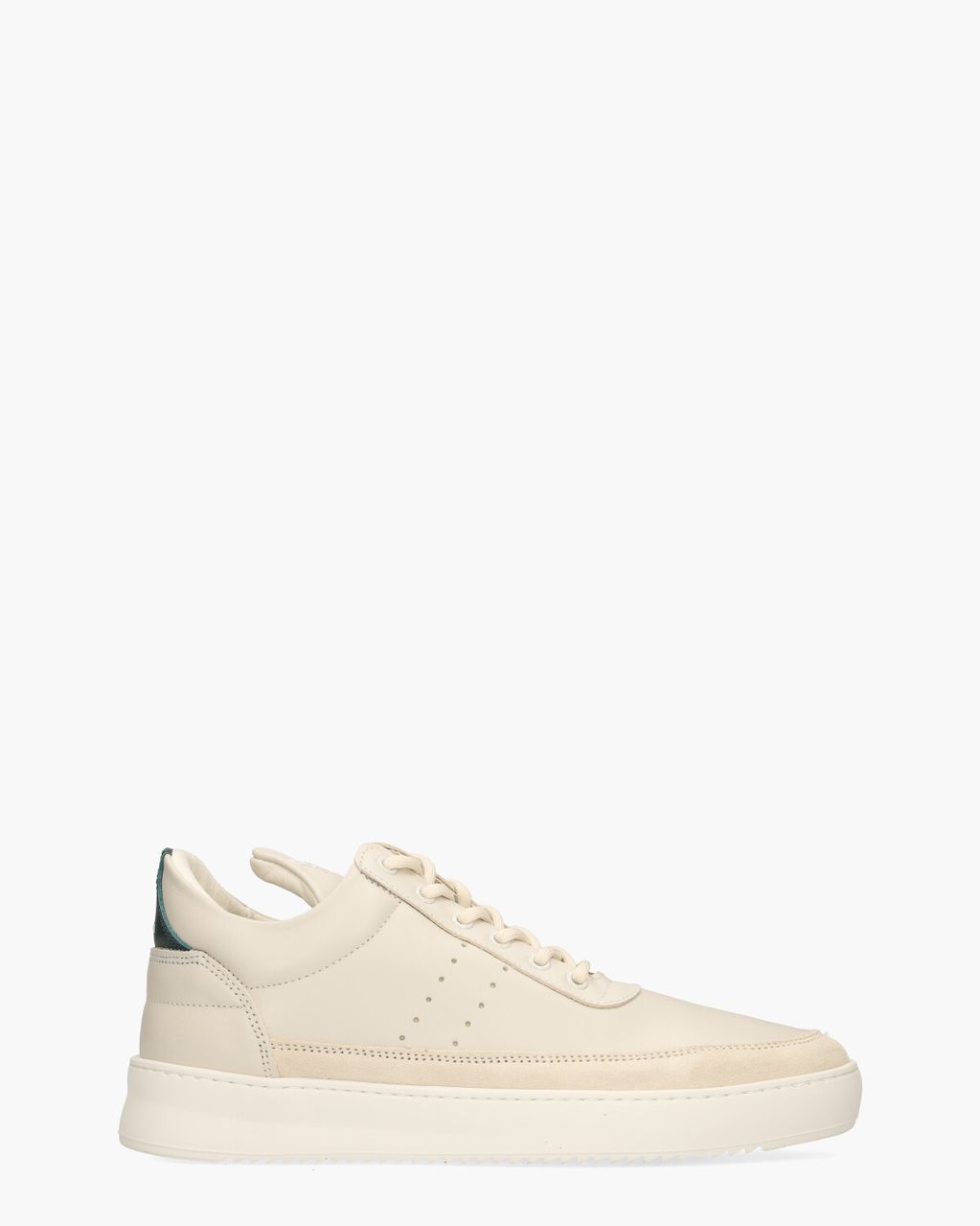 Filling Pieces Low Top Bianco Off-White/Donkergroen Herensneakers