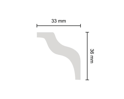 Plafondlijst XPS Lena 2 stuks 2 m, 33 x 36 mm