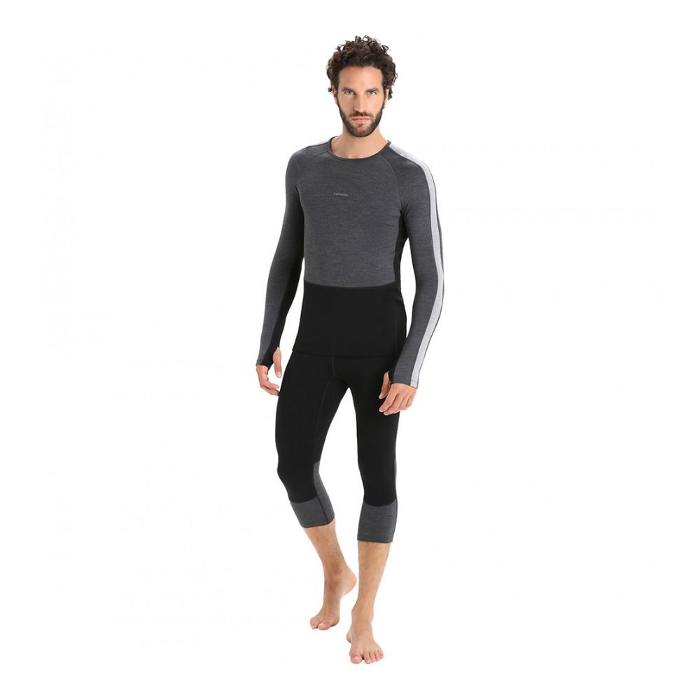 Icebreaker ZONEKNIT 260 - Sous-couche Homme jet hthr/blk/metro h/cb