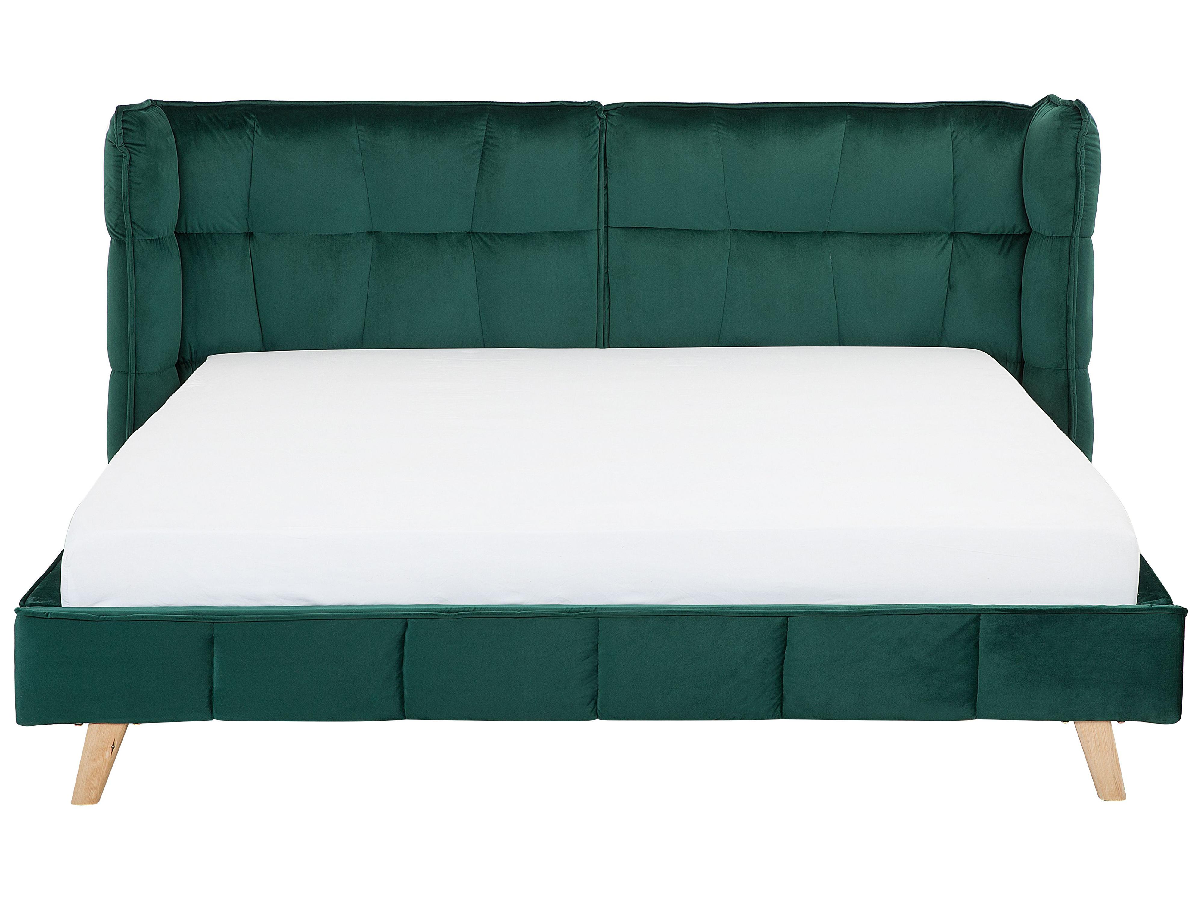 Bed Fluweel SENLIS 180 x 200 cm Donkergroen