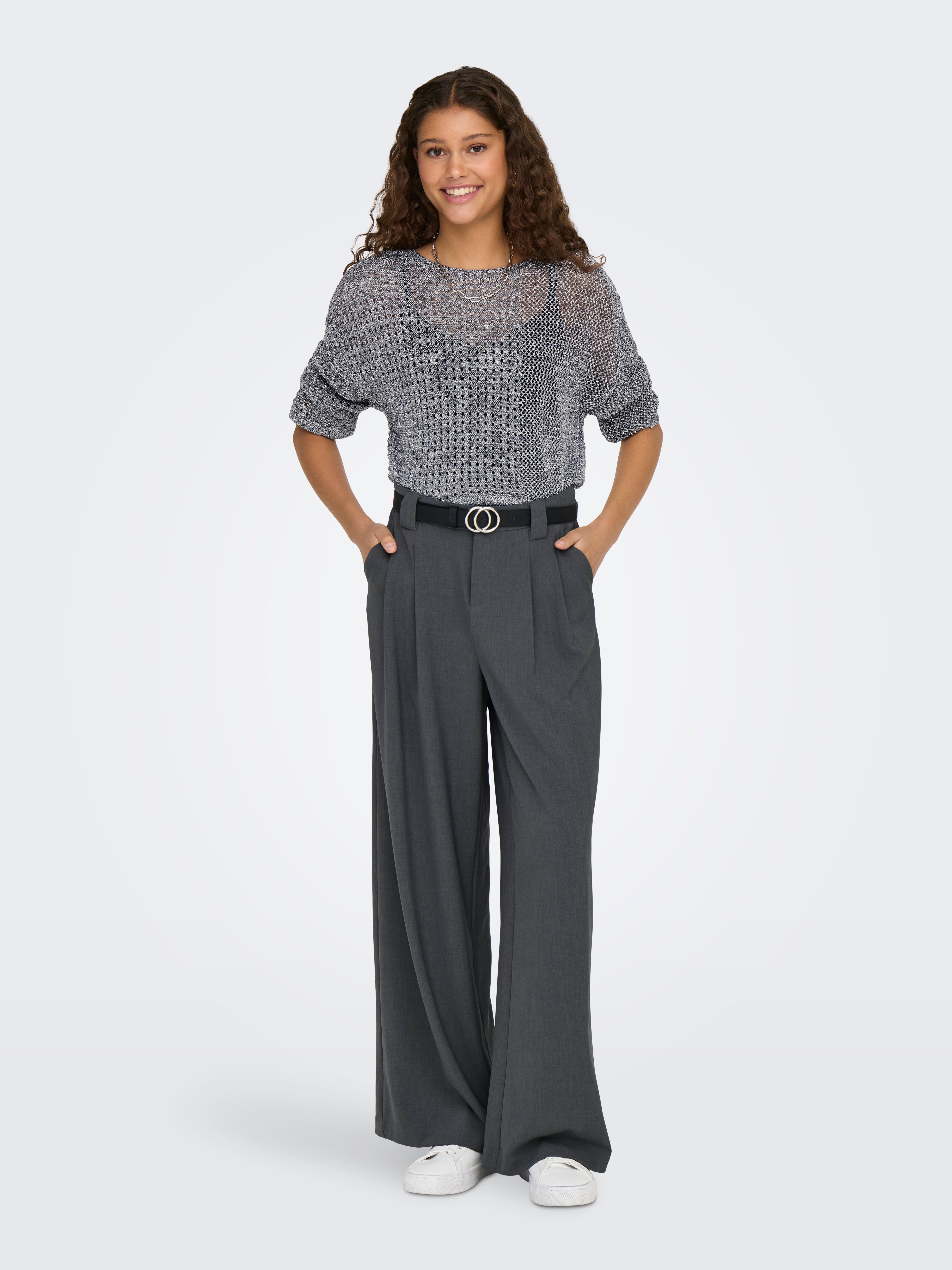 ONLNORA Strickpullover Silver