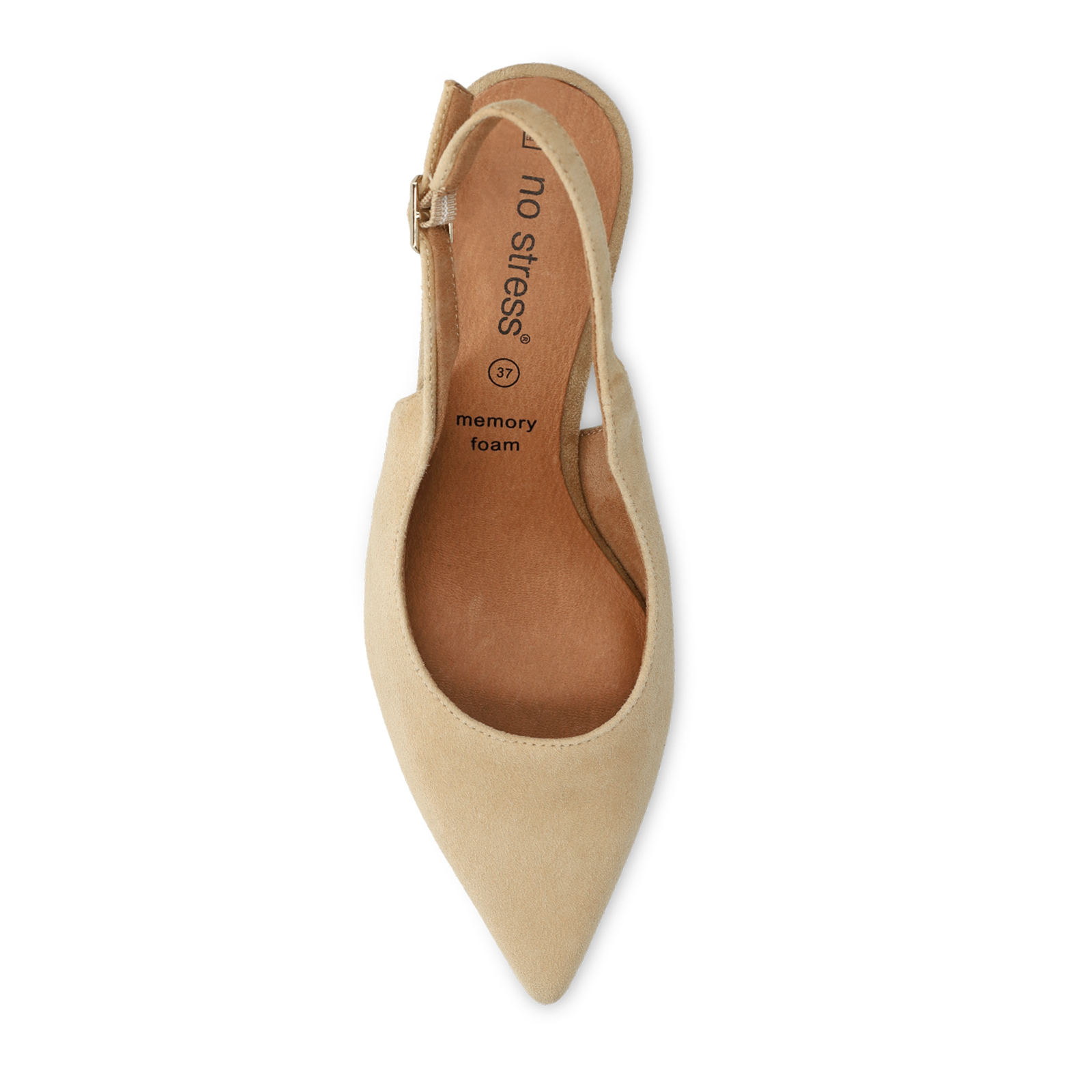 Beige suède slingbacks