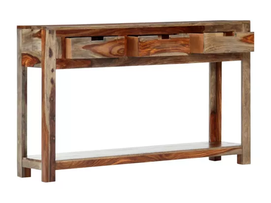 Table console avec 3 tiroirs 120x30x75 cm Bois massif