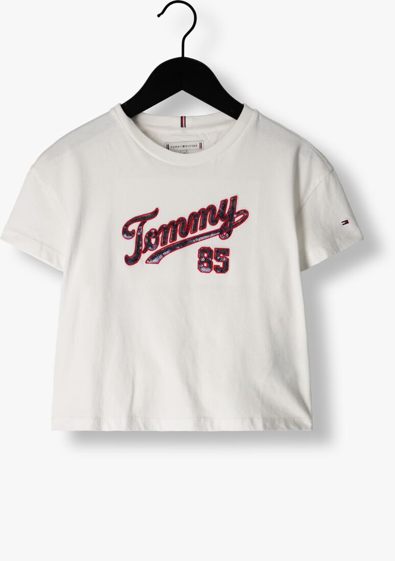TOMMY HILFIGER witte tommy hilfiger t-shirt tommy sequins tee s/s