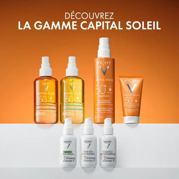 Protetor solar facial Vichy Capital Soleil Dry Touch FPS 50 2x50ml