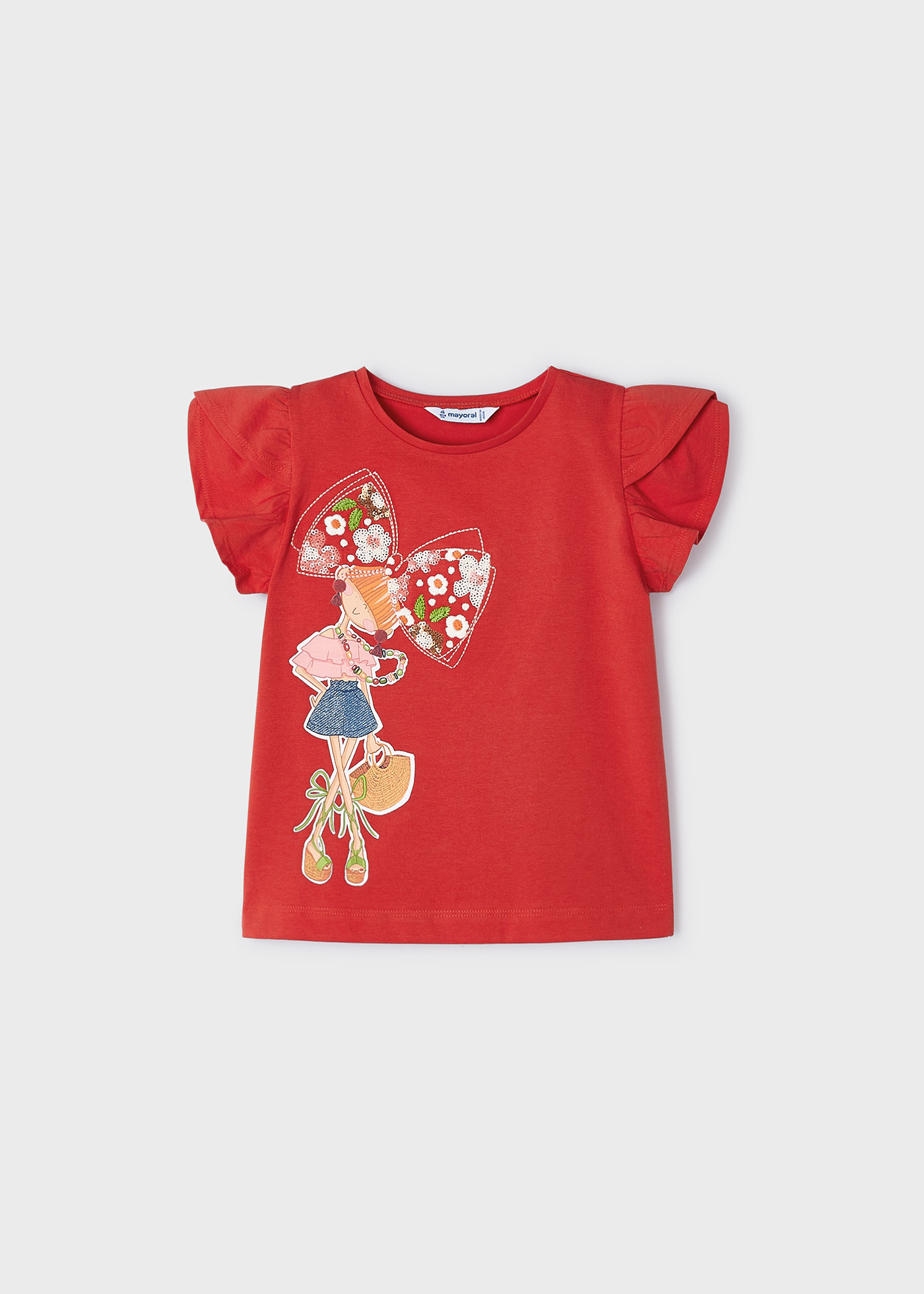 Camiseta feminina com estampa de maçã