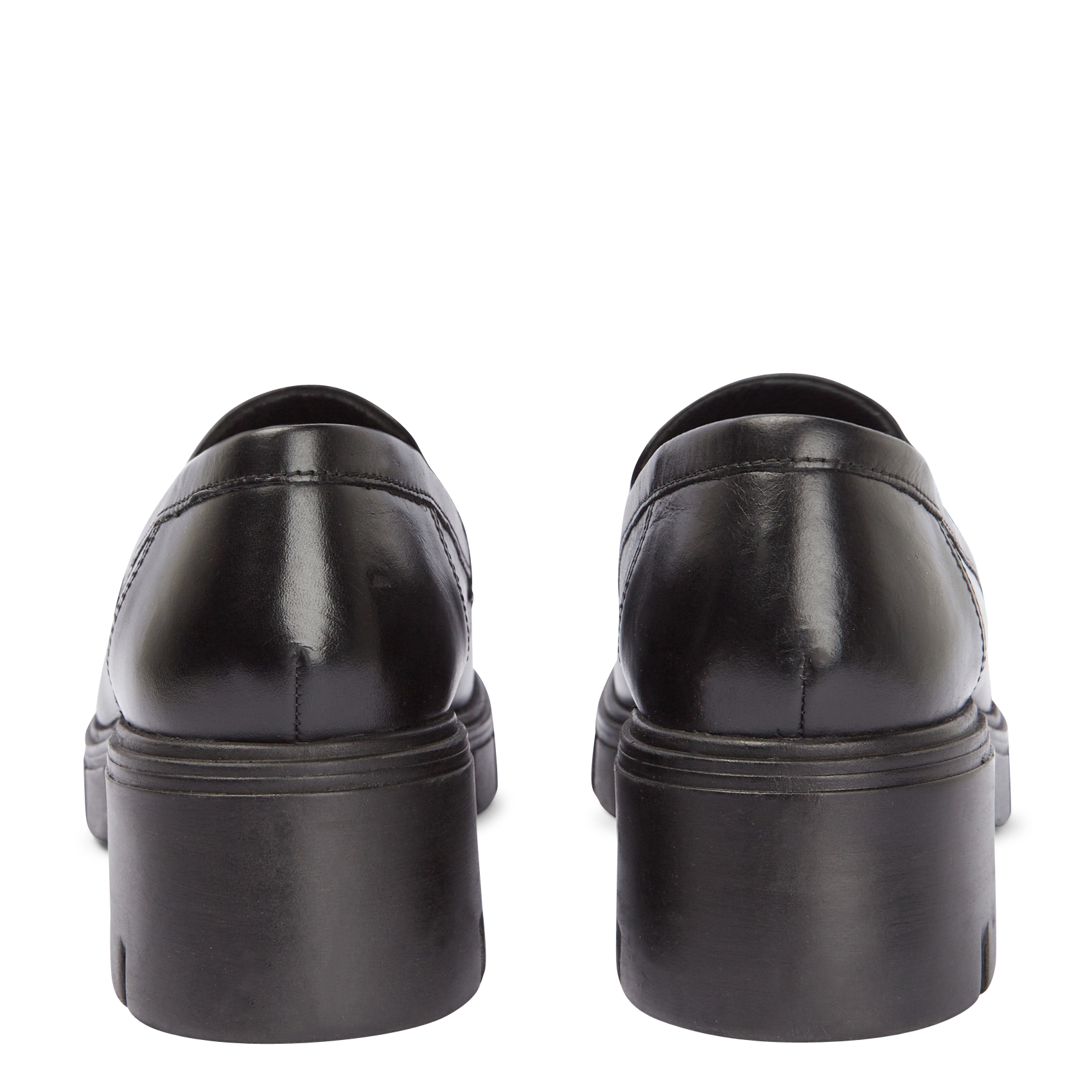 ARON - Mocassins crantés à talons en cuir| Noir