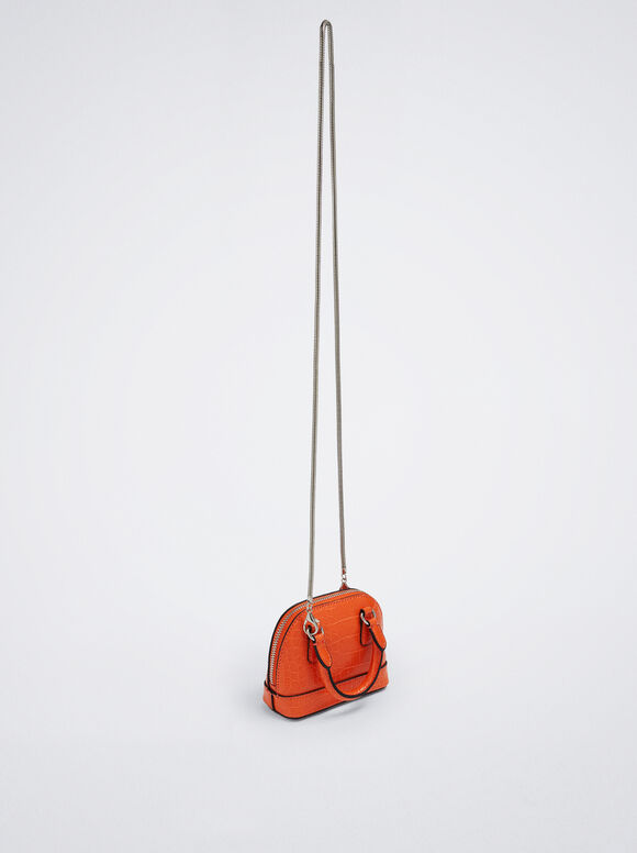 Mini bolsa com estampa animal - Laranja