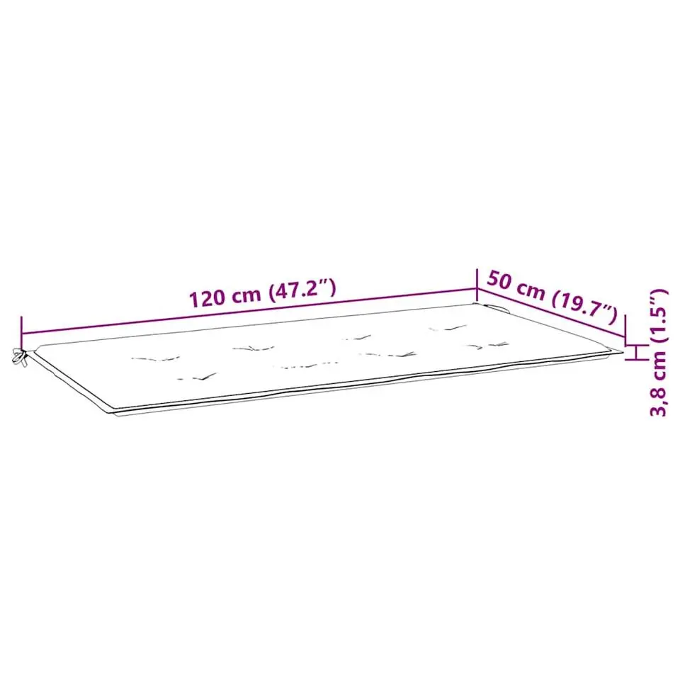 vidaXL - Tuinbank - Beige - Bamboe - 120 cm - Met kussen