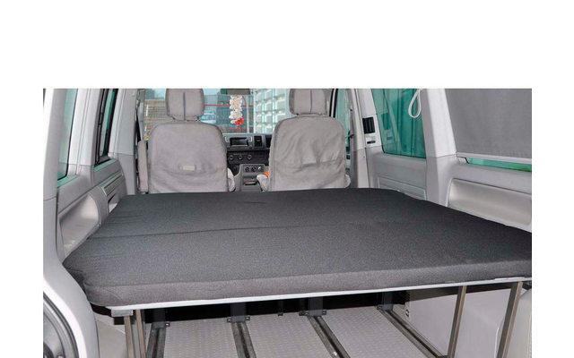BusBoxx Klappmatratze 3er Sitzbank VW T5 / T6 für Multifelxboard Schafauflage  RG 50 / 50