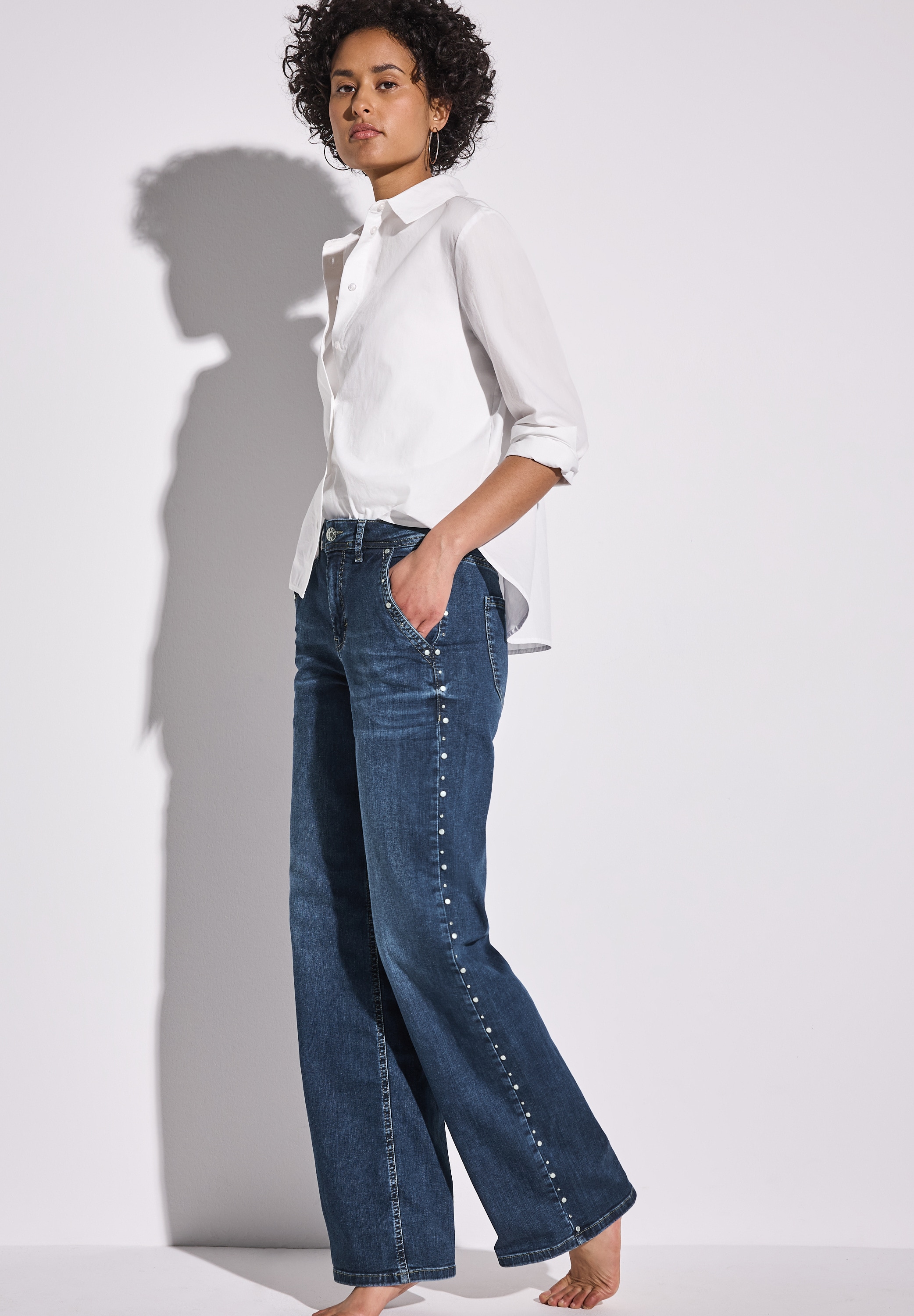 STREET ONE High-waist-Jeans , mit Nieten
