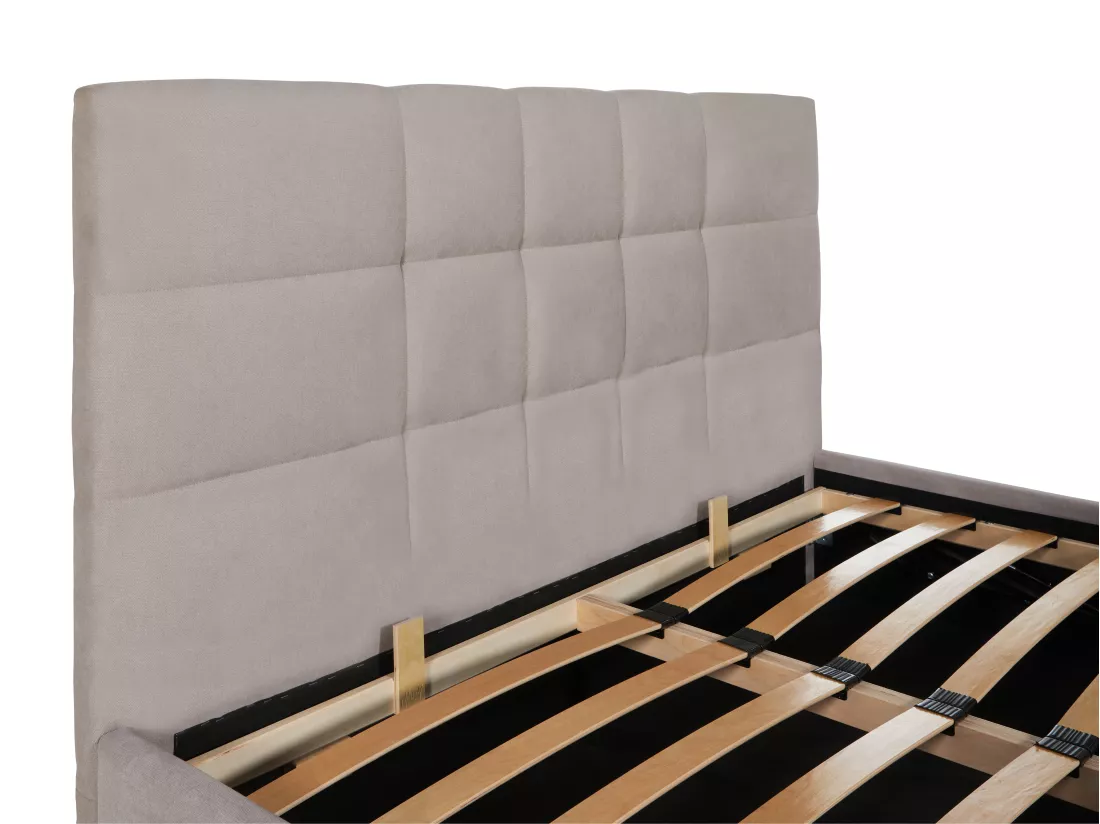 Lit coffre 160 x 200 cm - Tissu - Beige - ELIAVA de Pascal Morabito