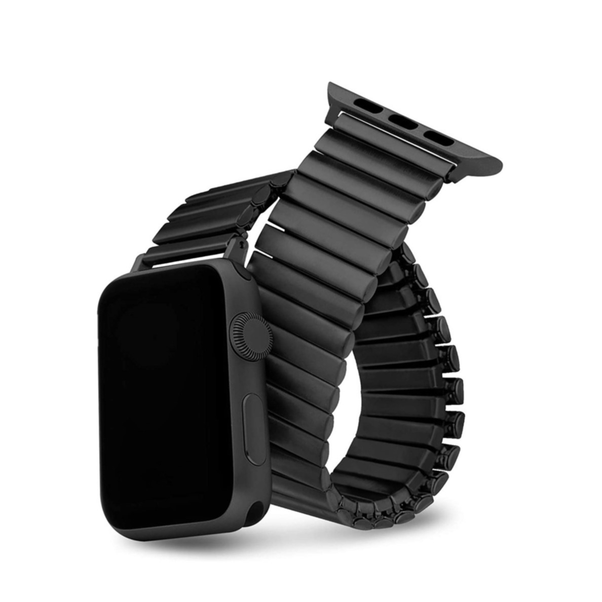 Apple Watch (49/46/45/44 mm) Elastisches Edelstahl Armband - Schwarz