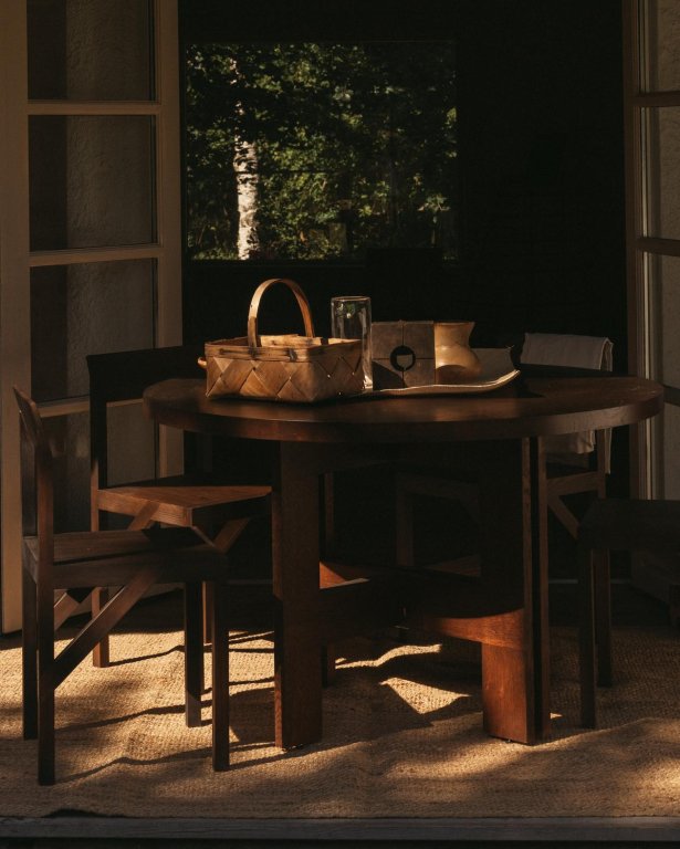 Frama Farmhouse Trestle eettafel Ø120 naturel