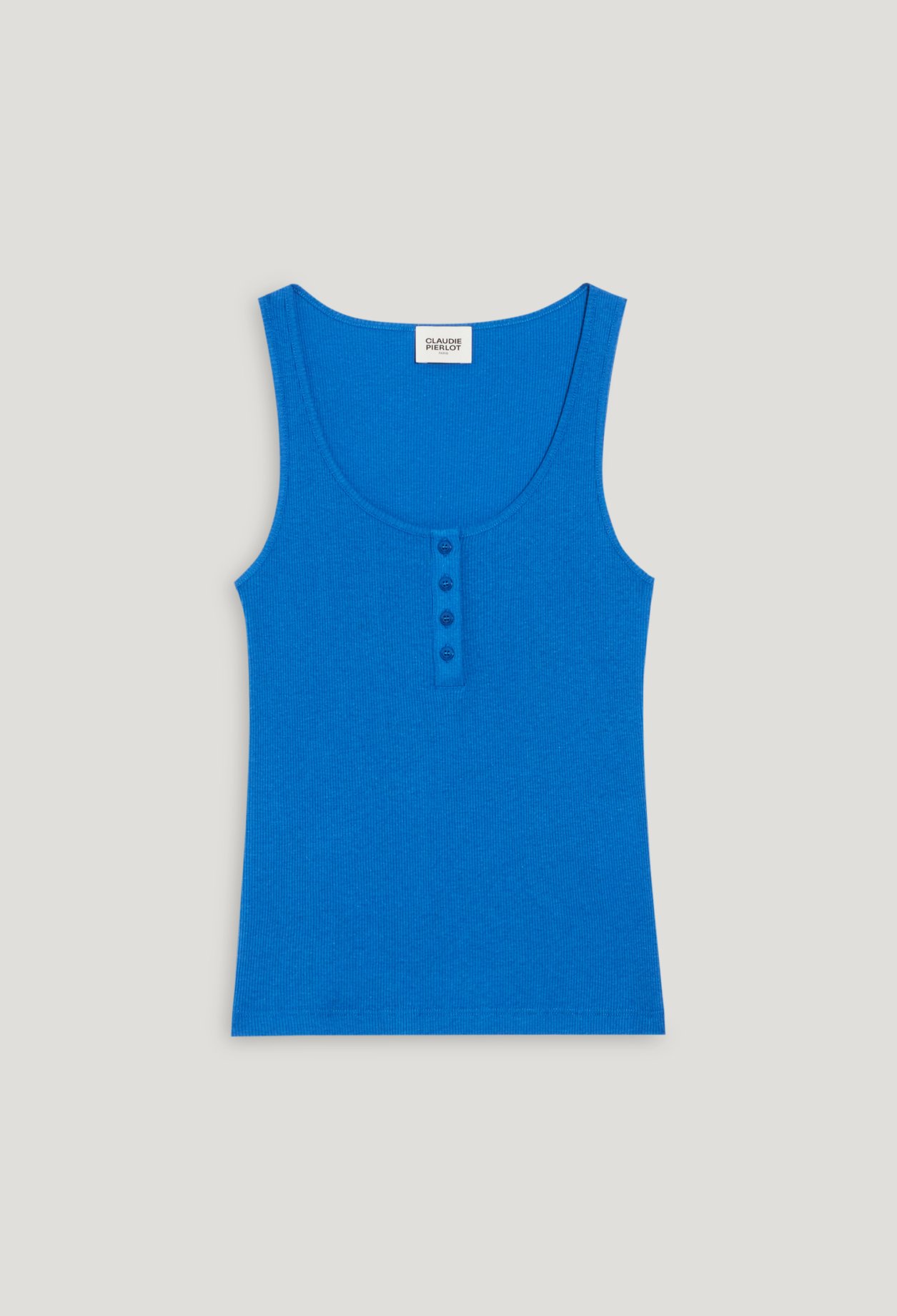 Debardeur boutonne bleu
