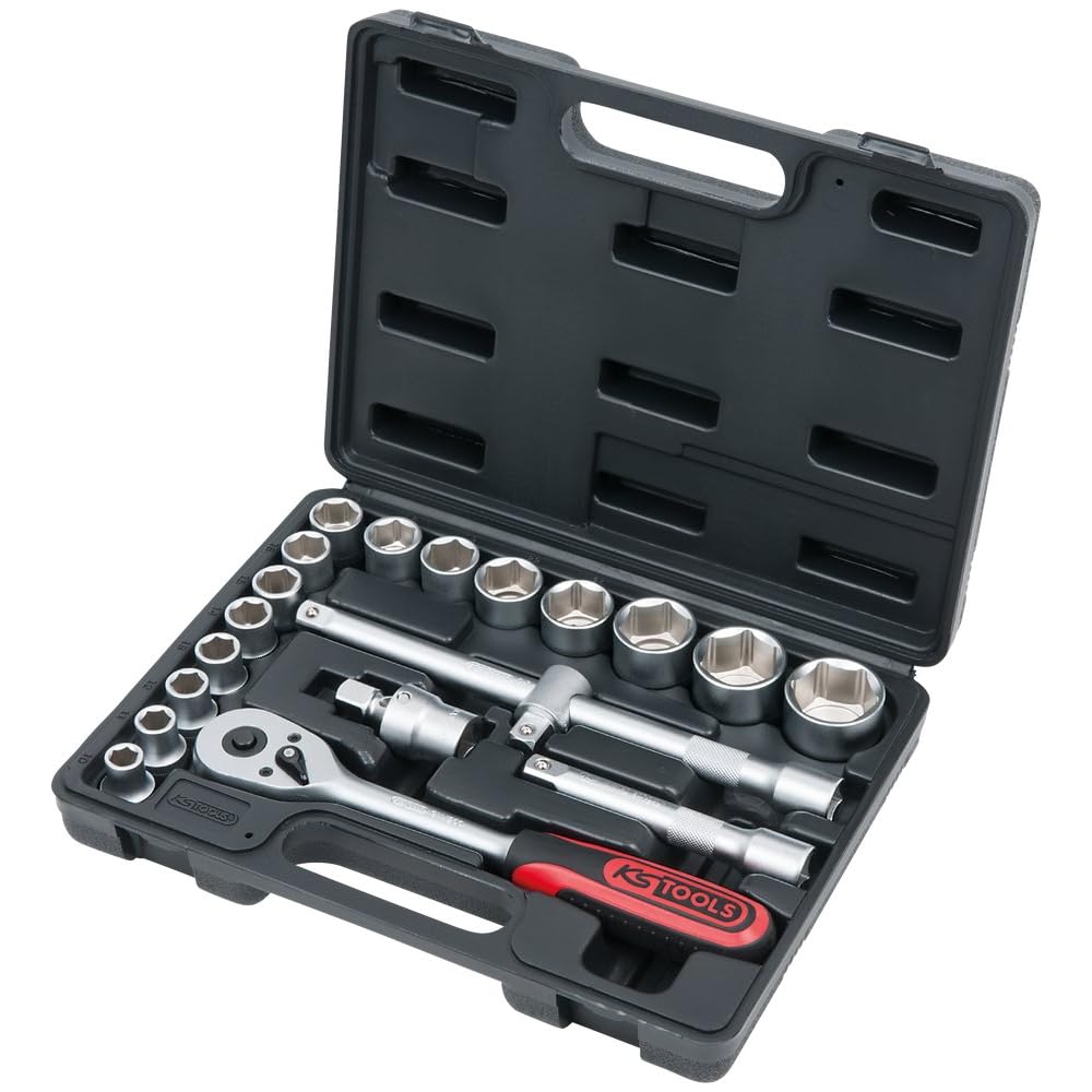 KS TOOLS 911.0620 COFFRET DE DOUILLES KS F6 1/2, 20 pcs 10 à 32 mm - coffret composite - : Bricolage