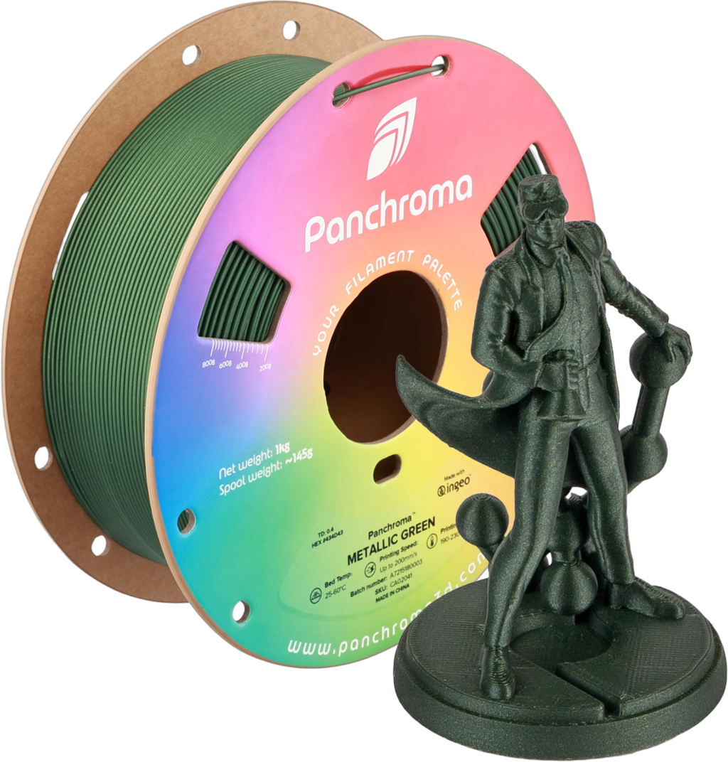 Polymaker  Panchroma™ PLA Metallic Green, 1,75 mm / 1000 g    Metallischer Glanz in Grün