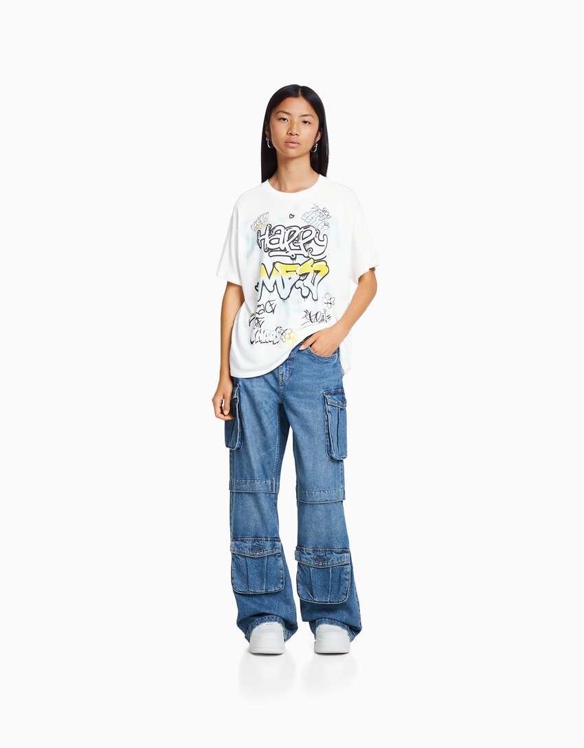 Camiseta de manga curta com estampa