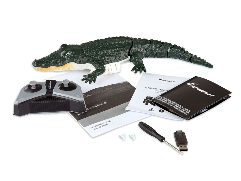 Amewi Croco das kleine Krokodil 370 mm, 4-Kanal, RTR Ferngesteuertes Krokodil mit realistischen Bewegungen