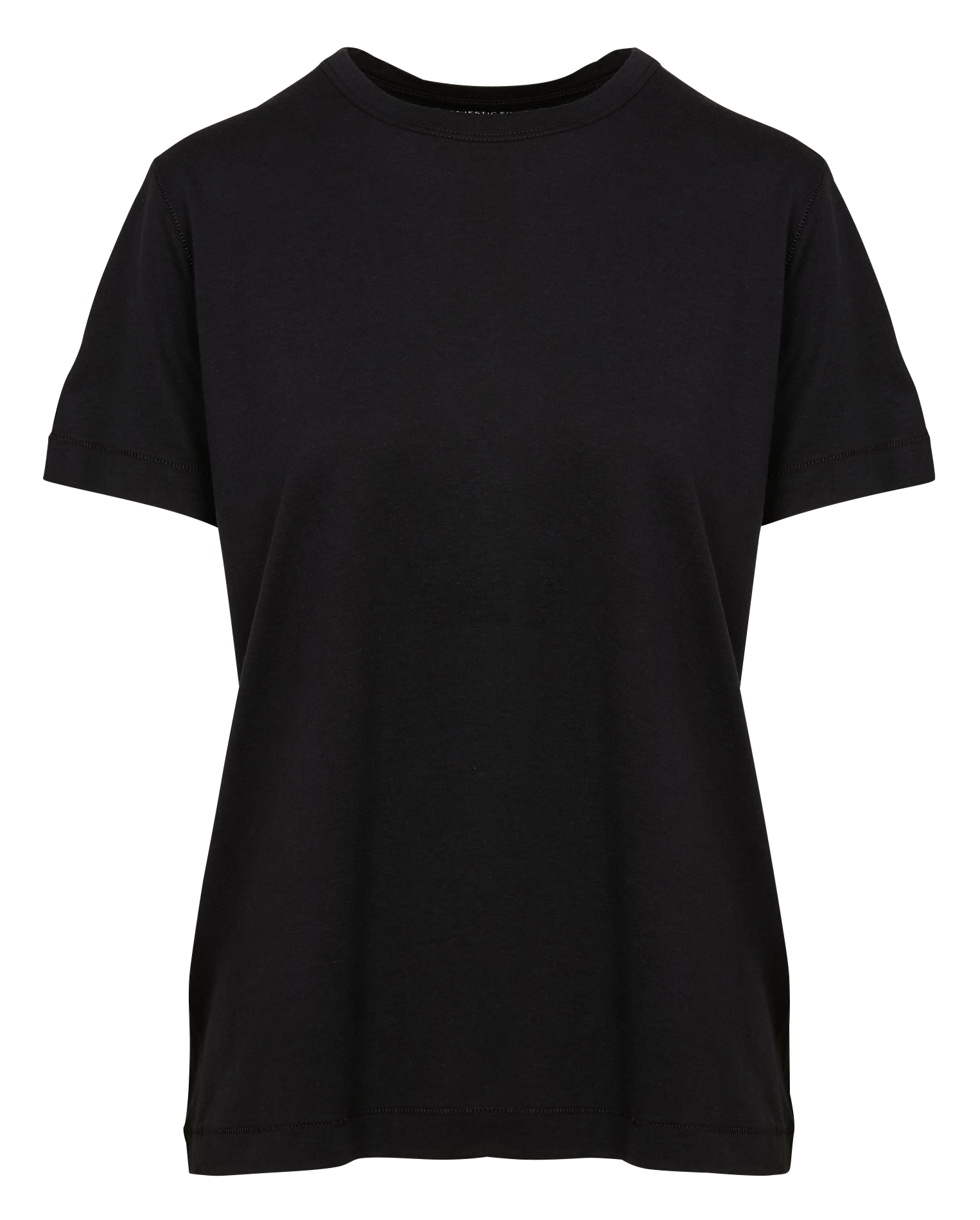 Tee-shirt droit col rond| Noir