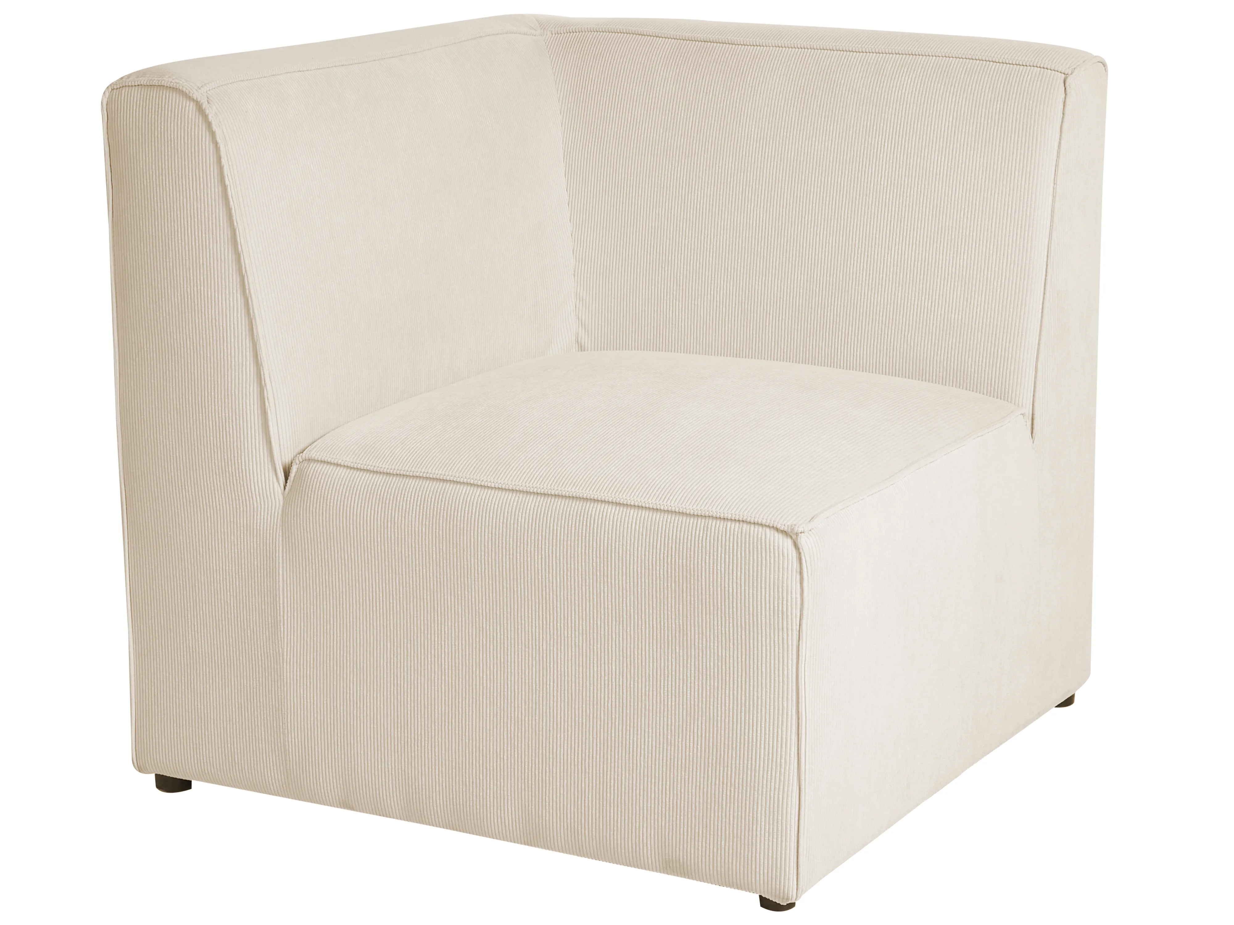 Modulaire hoekbank 5-zits LEMVIG Corduroy Lichtbeige met ottomaan rechtszijdig