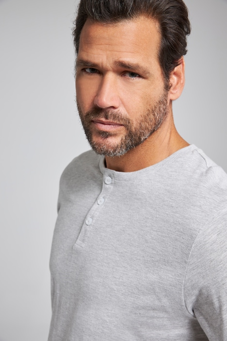 Henley, Basic, Knopfleiste, Halbarm