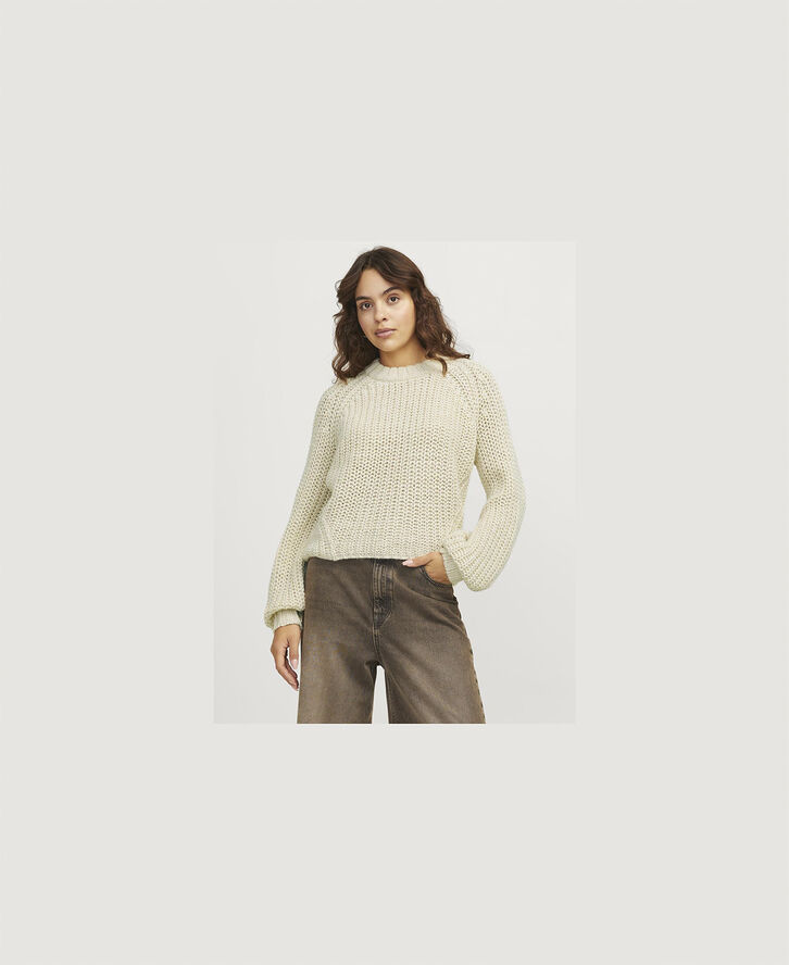 JJXX JXKELLY CHUNKY CREW NECK KNIT SN Bone white