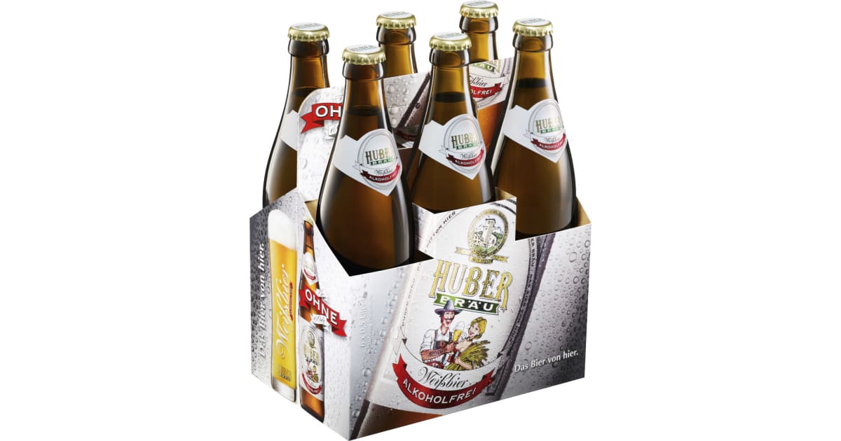 Huber Bräu Hefeweizen alkoholfrei 6er (Mehrweg)