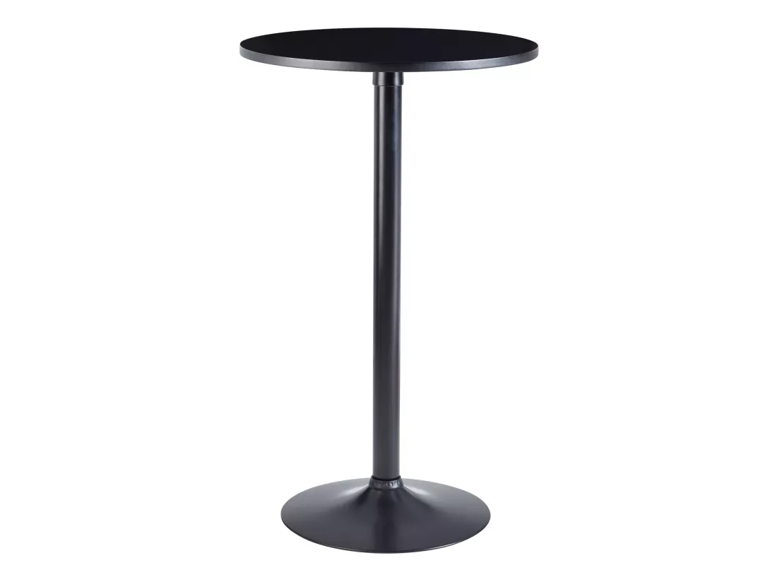 table de bar table haute noire Ø 60 cm table bistrot métal / bois table ronde