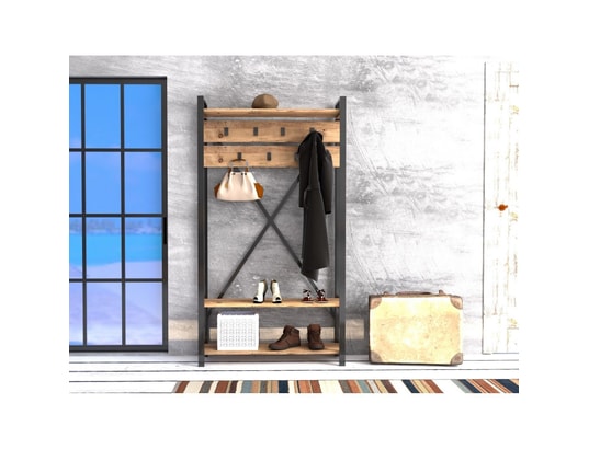 TOILINUX - Porte manteau design industriel sapphire - l. 90 x h. 180 cm...